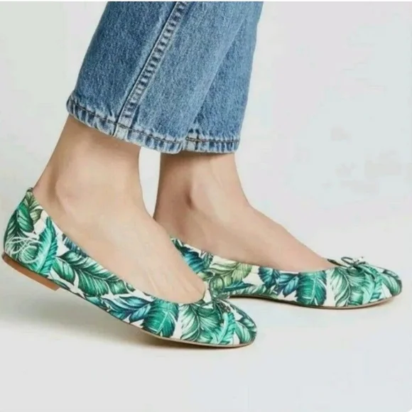 Sam Edelman Size 8.5 Felicia Palm Leaf Ballet Flats - Picture 1 of 4